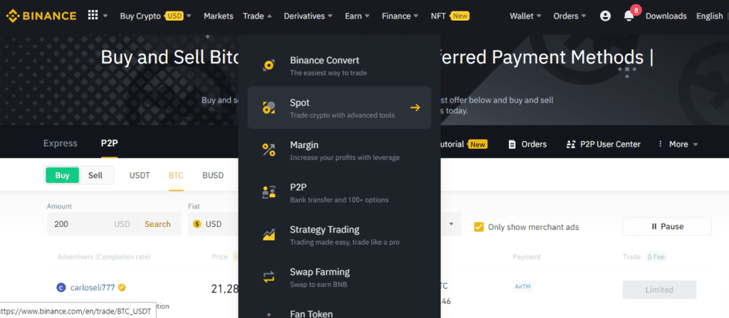 How To Open A Binance Account Trade Spot On Web Step 1