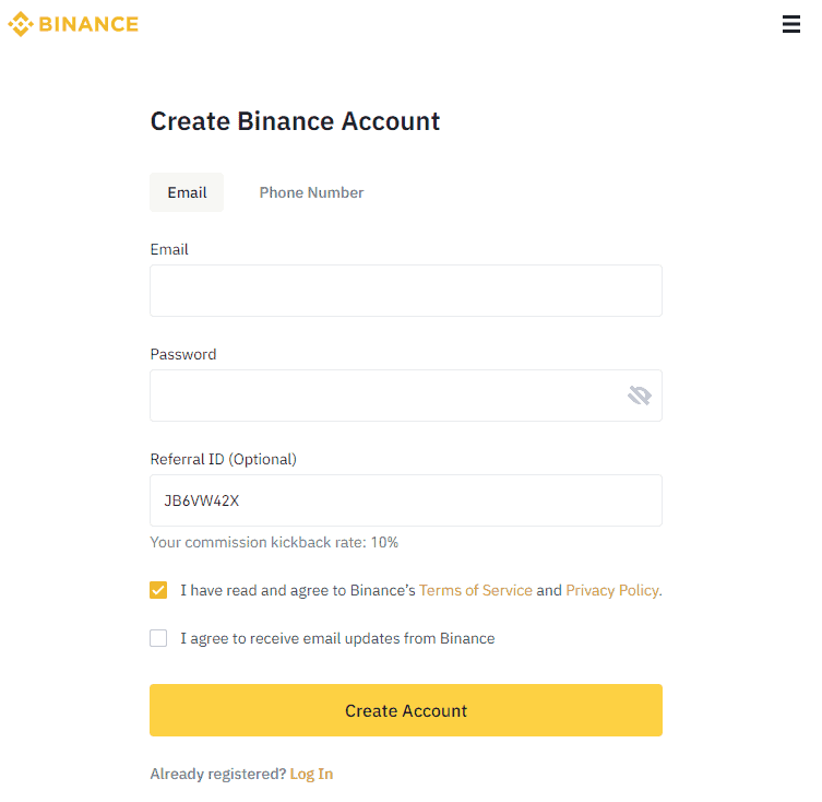 How To Open A Binance Account Create A Binance Account Step 3