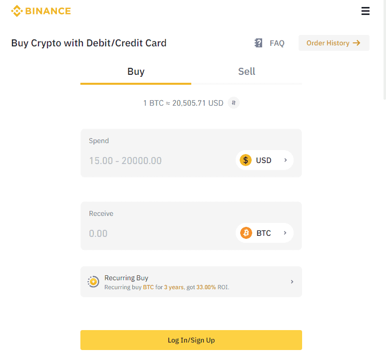 How To Open A Binance Account Purchase Crypto With Credit Card On Binance Step 3