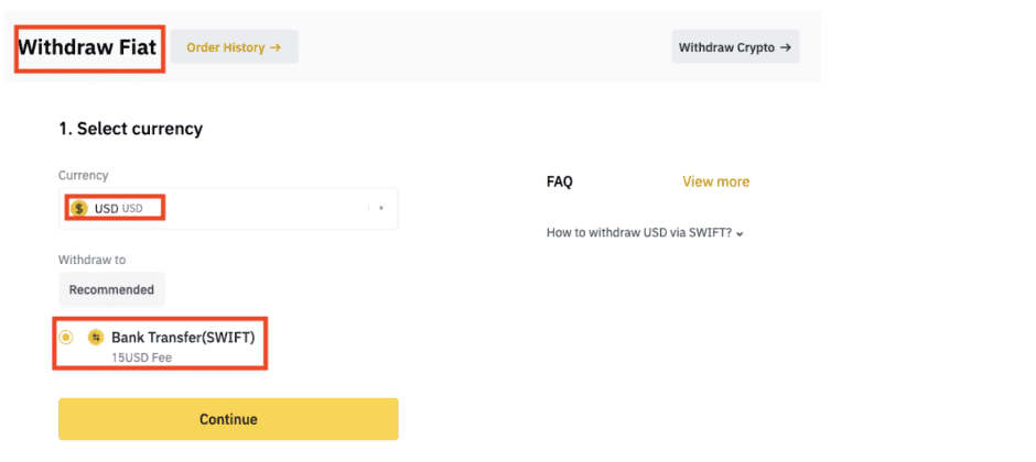 How To Withdraw From Binance Withdraw Fiat Step 2