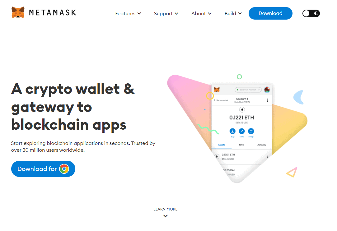 Metamask Website Dashboard