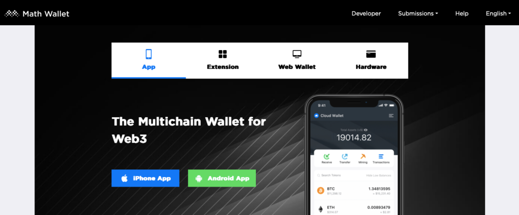 Math Wallet Homepage