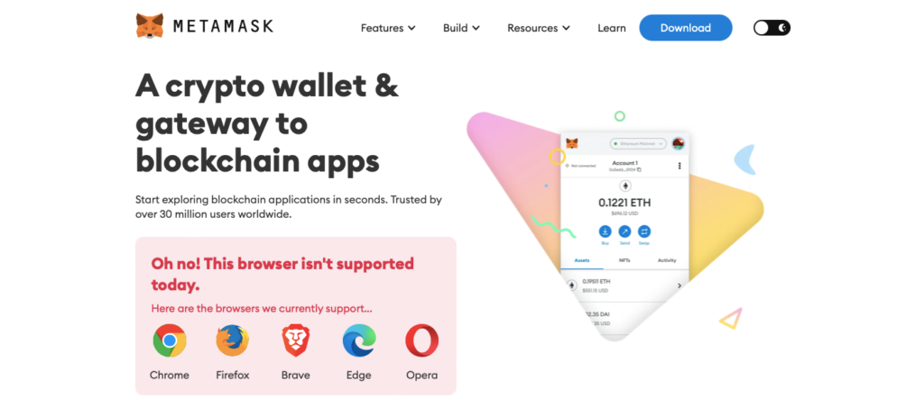 Metamask Wallet Homepage