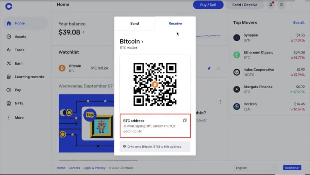 Coinbase Wallet Address On Web - Step 3