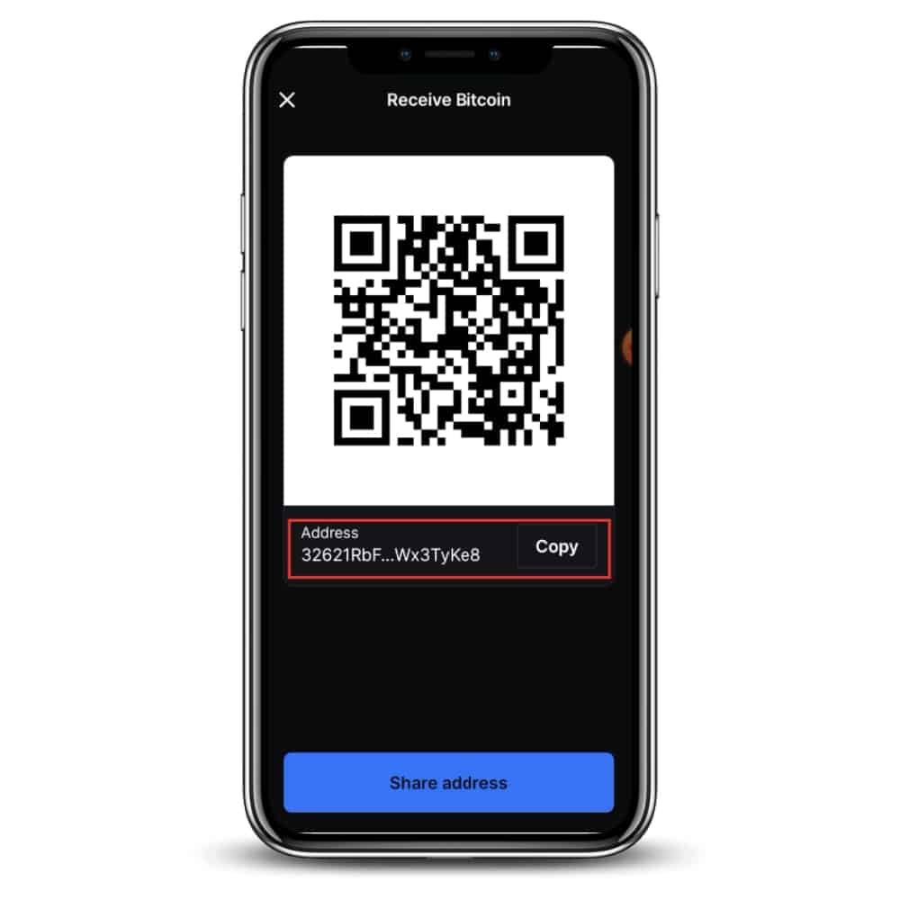 Coinbase Wallet Address On App - Step 3.3