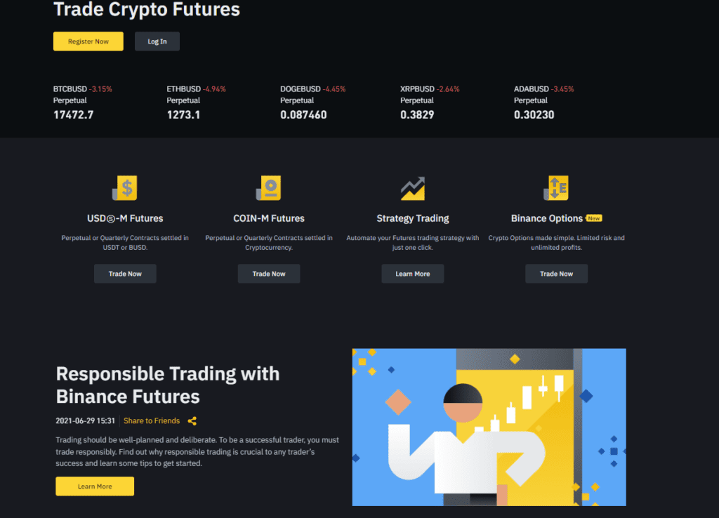 Binance Futures Homepage