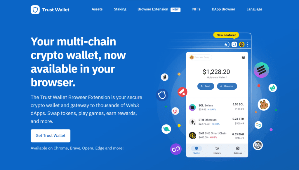 Trust Wallet Chrome Extension Page