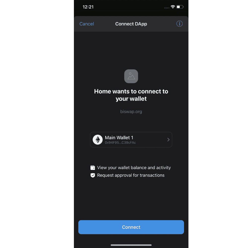 Connect Biswap To Trust Wallet Step 2.4