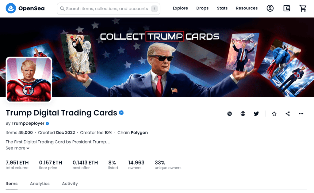 Trump Digital Trading Cards Homepage