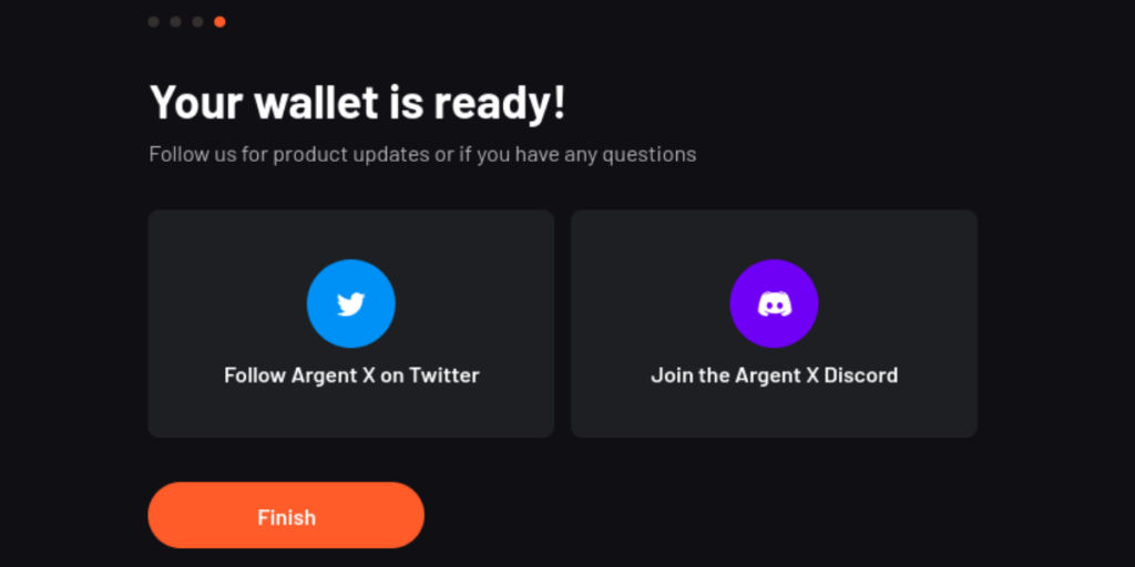 Finish The Process To Create Argent Wallet