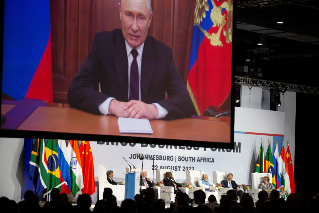 Russia President Vladimir Putin Speaking At Brics Summit 2023 (Source: Pbs)