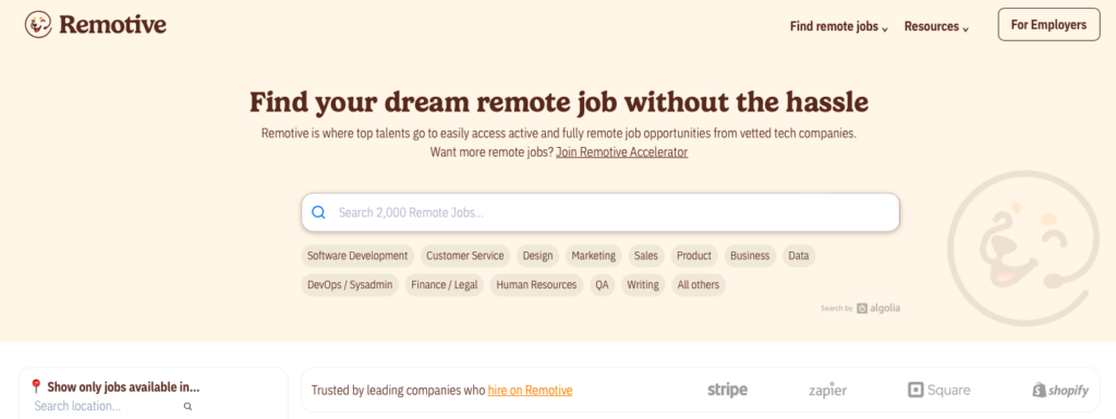 Remotive Homepage - Top Websites For We3 Jobs