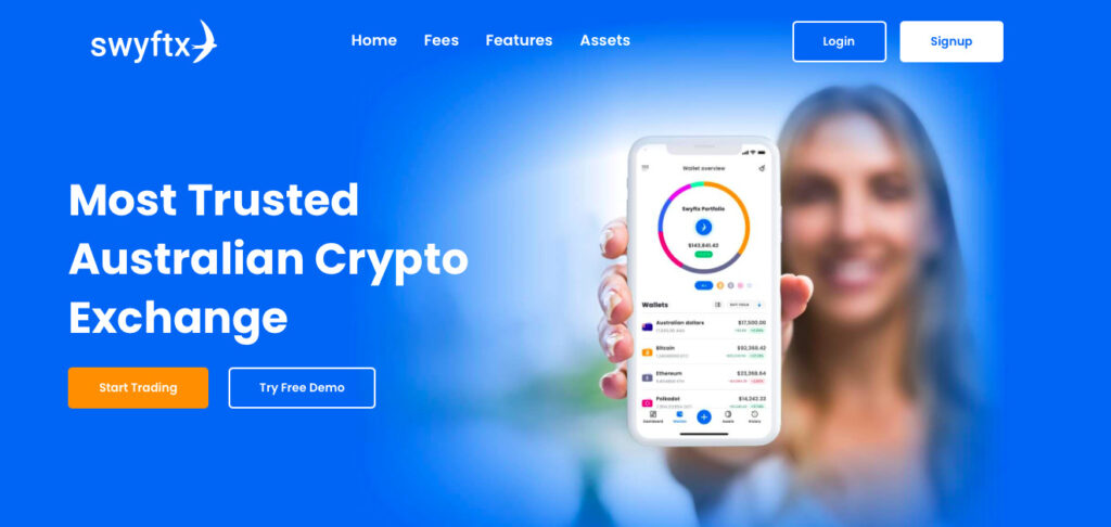 Swyftx Crypto Exchange Homepage Image