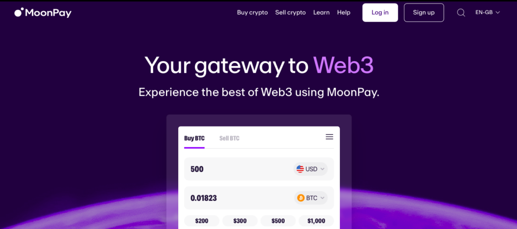 Moonpay Homepage
