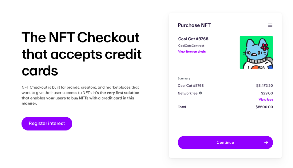 Nft Checkout Feature On Moonpay