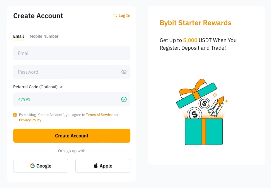 Step 1 Register On Bybit Using The Code 41459