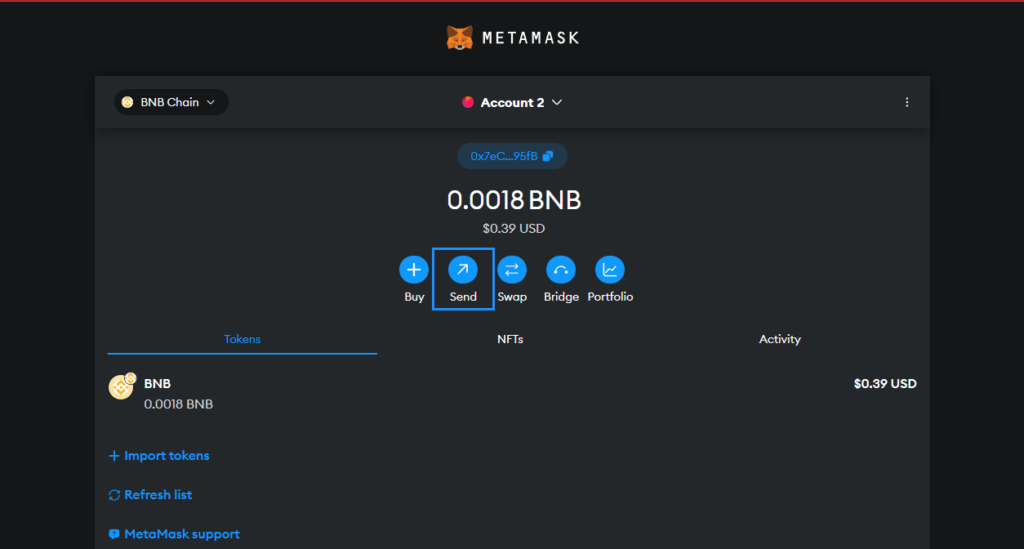 Withdraw Cash From Metamask To Binance Step 1.6