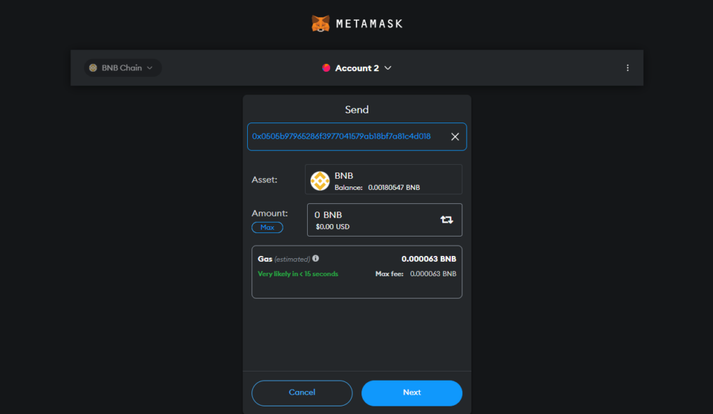 Withdraw Cash From Metamask To Binance Step 1.8