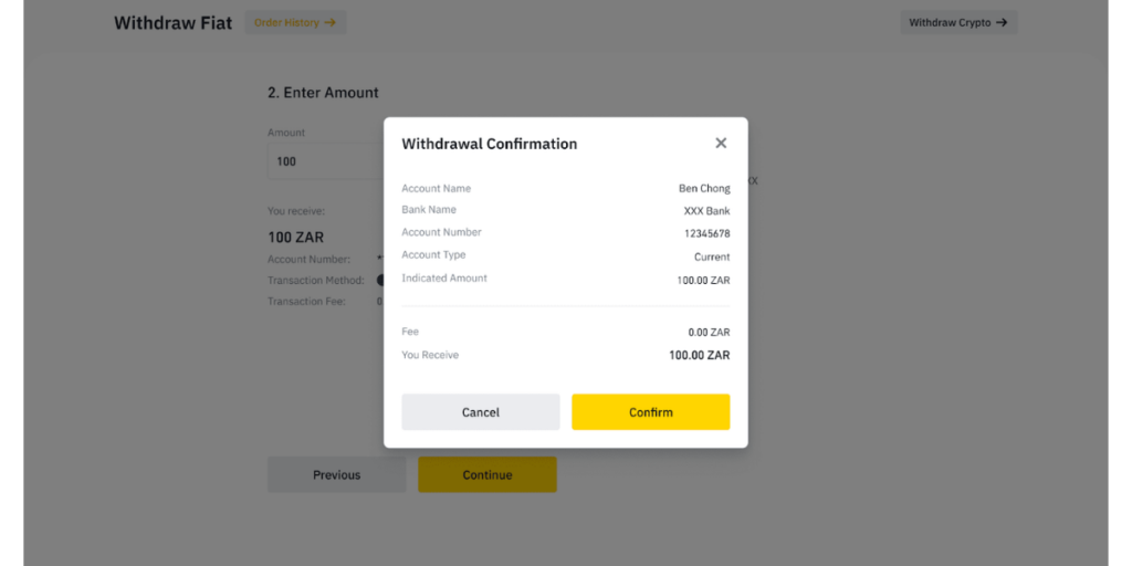 Withdraw Cash From Metamask To Binance Step 3.6