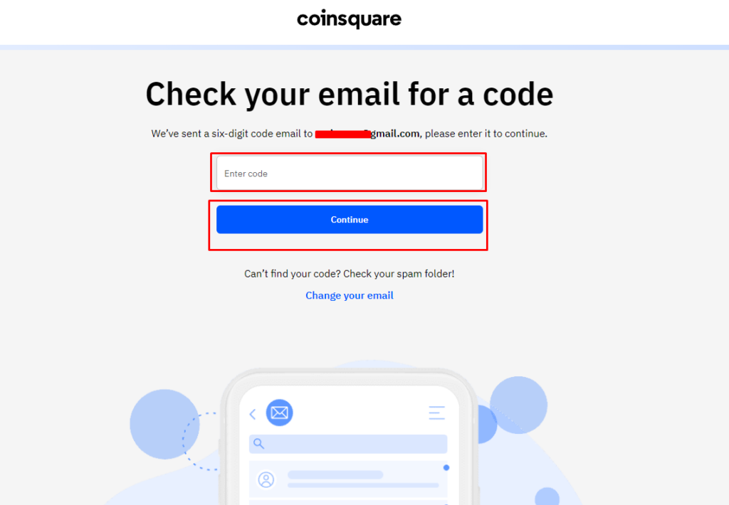 Enter Code To Open Account On Coinsquare