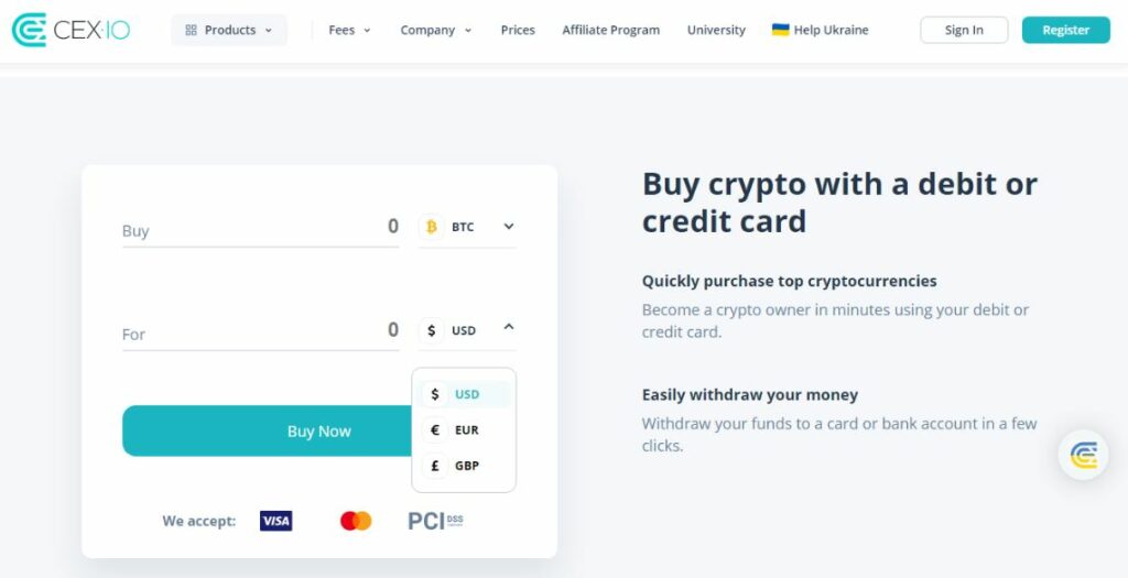 Buy Crypto With Credit Card On Cexio