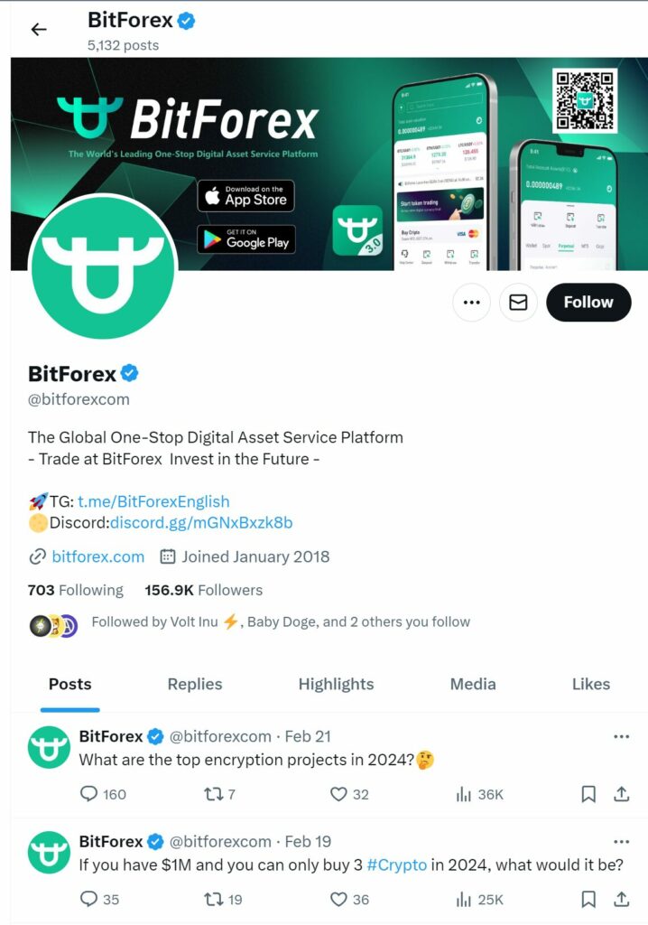 The Official X (Former Twitter) Of Bitforex Has Not Made Any Official Announcement Yet At The Time Of Writing This Article 