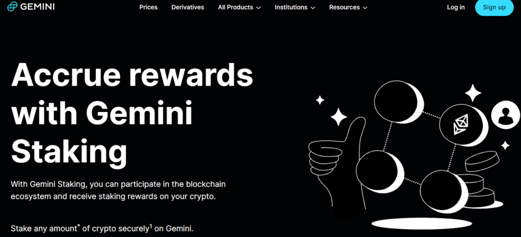 Gemini’s Staking Homepage
