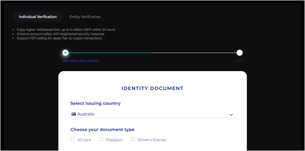 upload personal documents on bingx