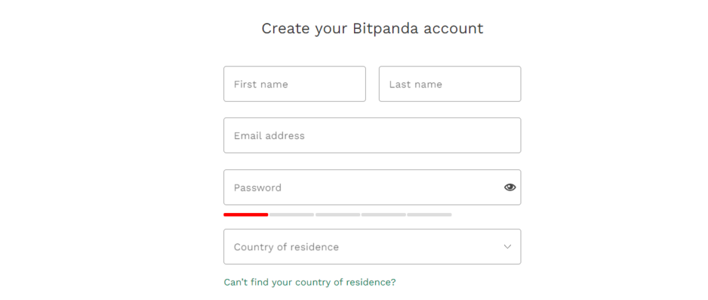 create account on bitpanda