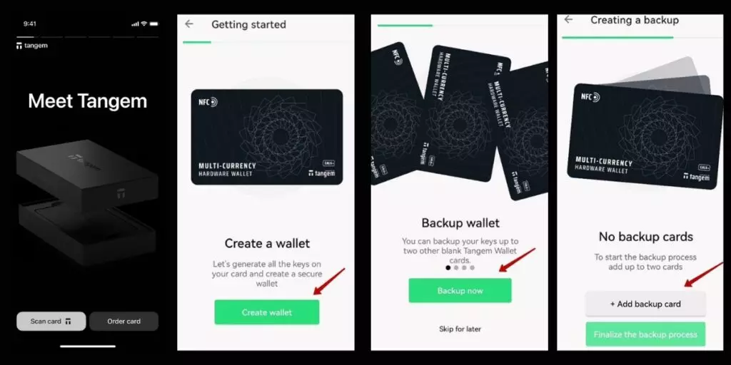 step 1 to setup tangem wallet