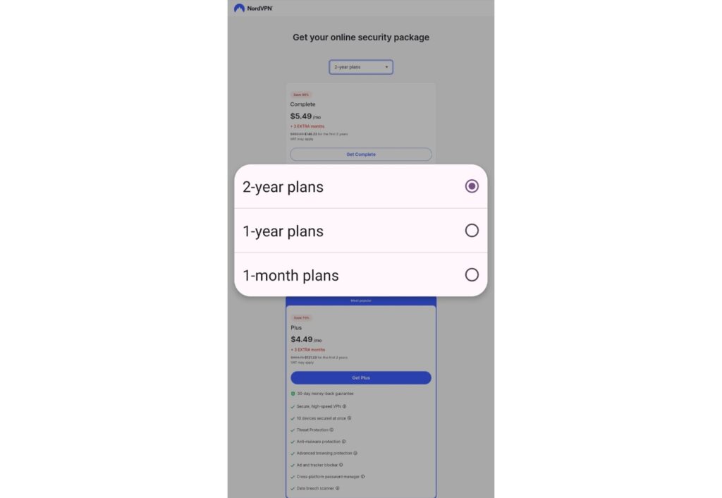 choose a subscription vpn plan